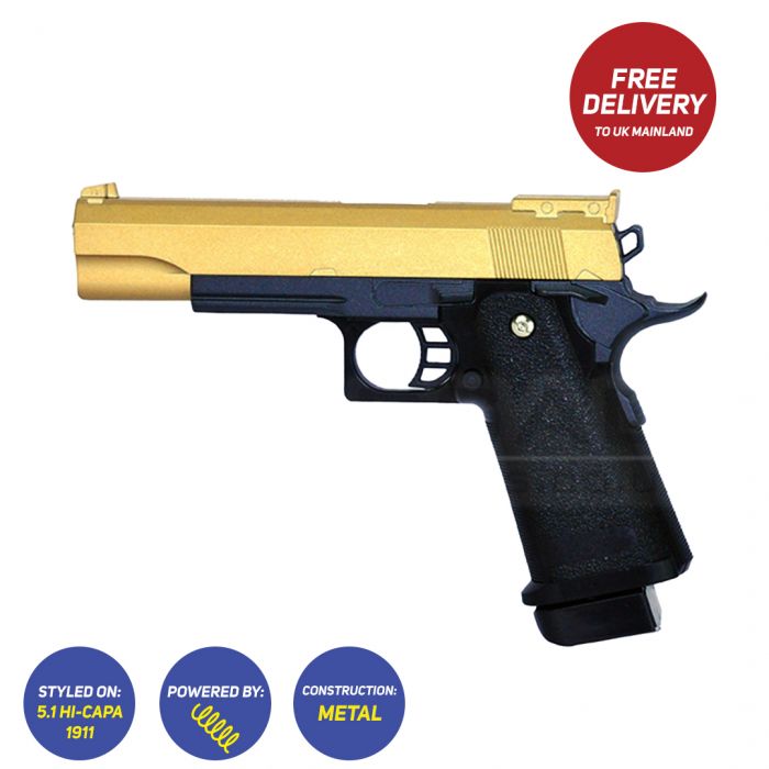 GOLD G6 5.1 Hi-capa Style Metal Spring Pistol BB Gun