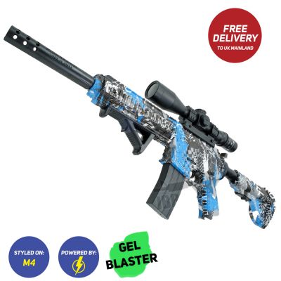 M4 ELECTRIC FULLY AUTOMATIC GEL BLASTER RIFLE Blue Camo